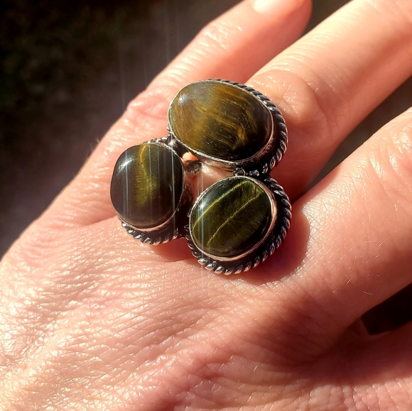 New Tiger Eye 925 Silver Ring. - Picture 11 of 16
